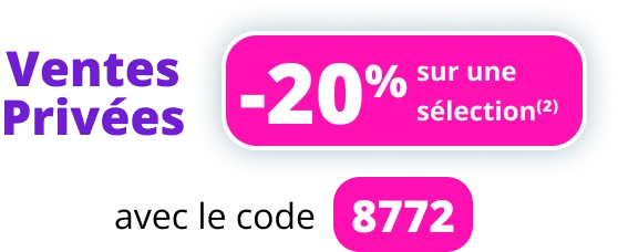 Ventes privées: -20% sur une sélection d'articles avec le code 8772