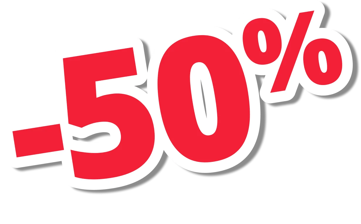  Jusqu’à -50% sur toute une sélection