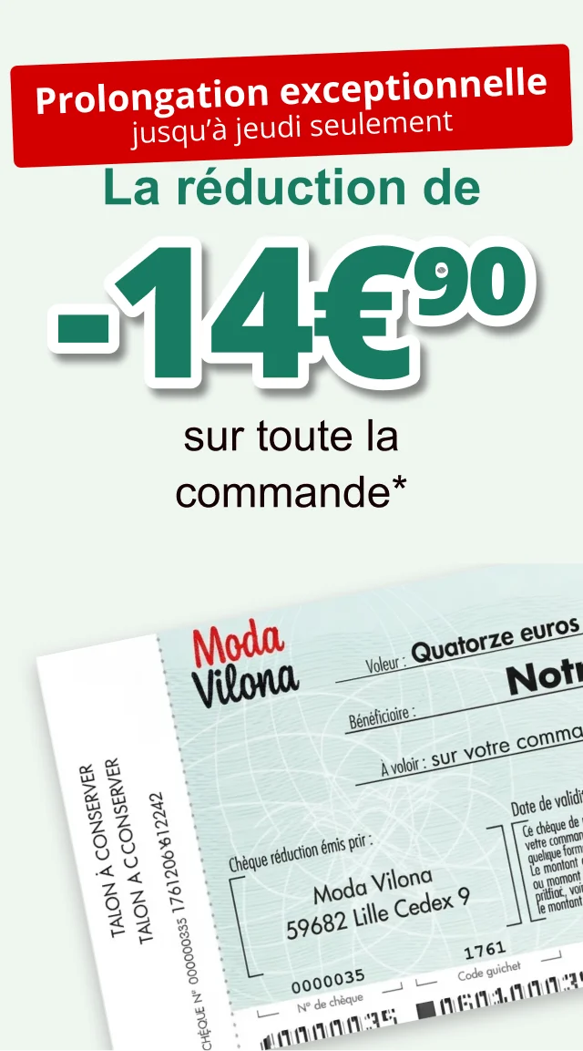 La réduction de -14€90 sur toute la commande